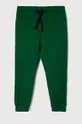 πράσινο Παιδικό βαμβακερό παντελόνι United Colors of Benetton Παιδικά