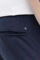 blu navy Solid pantaloni in lino