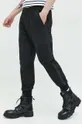μαύρο Παντελόνι από μείγμα μαλλιού HUGO
