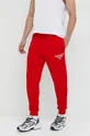 czerwony Tommy Jeans spodnie dresowe bawełniane Męski