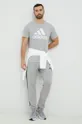 Бавовняні спортивні штани adidas сірий