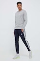 adidas pantaloni de trening din bumbac IC9406 bleumarin SS23