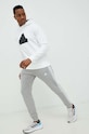 Bavlněné tepláky adidas IC9407 šedá SS23