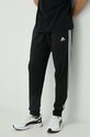 adidas pantaloni de trening din bumbac bumbac negru HA4337