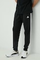 Βαμβακερό παντελόνι adidas απλικέ μαύρο HA4337