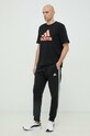 adidas pantaloni de trening din bumbac HA4337 negru SS23