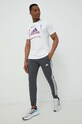 Pamučni donji dio trenirke adidas pamuk siva IC9408