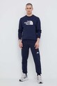 The North Face pantaloni de trening din bumbac NF0A4T1F8K21 bleumarin SS23
