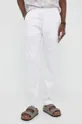 λευκό Λινό παντελόνι Drykorn Krew_2 Ανδρικά