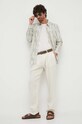 Sisley pantaloni in lino 4AGHSF02P.0L8 beige SS23