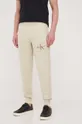 Βαμβακερό παντελόνι Calvin Klein Jeans μπεζ