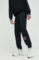 μαύρο Βαμβακερό παντελόνι HUGO Ανδρικά