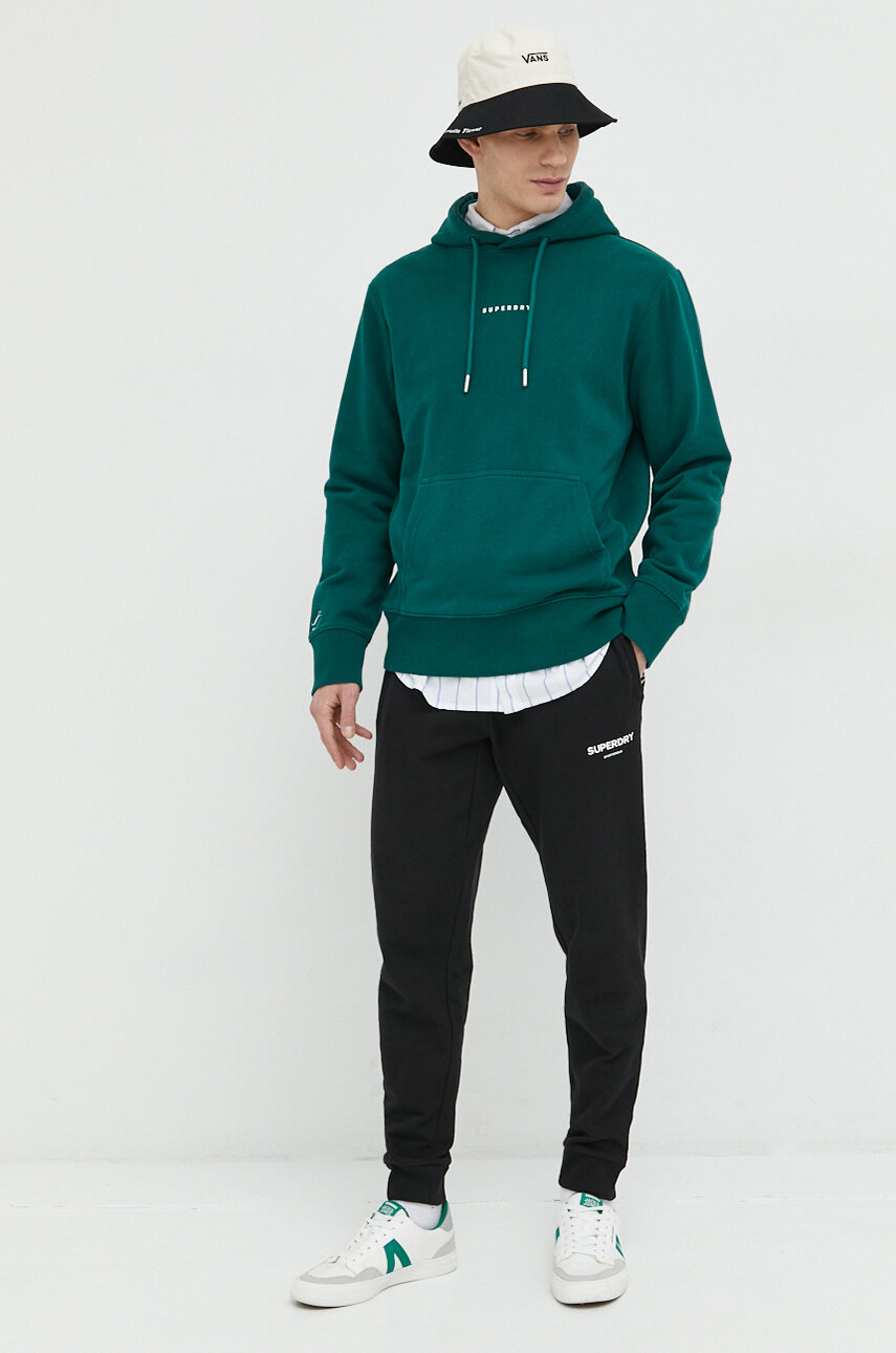 Bavlněné tepláky Superdry černá