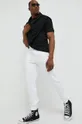HUGO spodnie dresowe bawełniane biały