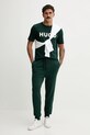 Βαμβακερό παντελόνι HUGO 50489617 πράσινο AW25