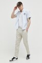 Hollister Co. spodnie z domieszką lnu KI330.3038.400 beżowy SS23