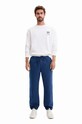 Desigual pantaloni de bumbac bleumarin 23SMPW05
