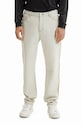 Desigual pantaloni de bumbac drept alb 23SMDD14