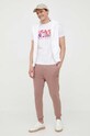Lyle & Scott spodnie dresowe bawełniane ML822VOG.W868 różowy SS23