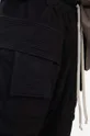 negru Rick Owens pantaloni de bumbac Creatch Cargo Cropped Drawstring