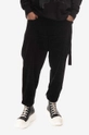 negru Rick Owens pantaloni de bumbac Pants Collapse Cut De bărbați