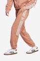Παντελόνι φόρμας adidas Originals πλεκτό ύφασμα καφέ IA6356