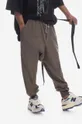 Rick Owens spodnie dresowe bawełniane brązowy