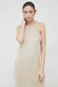 béžová Hodvábne šaty Calvin Klein