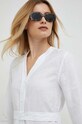 Λινό φόρεμα Calvin Klein λευκό K20K205245.PPYX