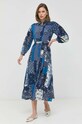 Svilena obleka Weekend Max Mara 2352210437600 mornarsko modra SS23