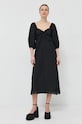 Notes du Nord rochie din bumbac Filippa 12960. negru SS23