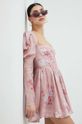 pastelowy różowy Bardot sukienka