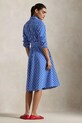 Bombažna obleka Polo Ralph Lauren 211891428 modra SS25