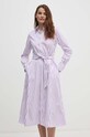 Pamučna haljina Polo Ralph Lauren 211891430 ljubičasta SS25