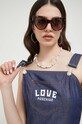Bavlněné šaty Love Moschino námořnická modř W.V.J92.01.T.174A