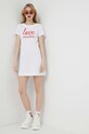 Love Moschino rochie din bumbac W.5.929.27.M.4405 alb SS23