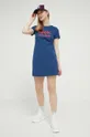 Хлопковое платье Love Moschino голубой