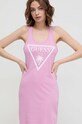 Ρούχα Βαμβακερό φόρεμα Guess E3GP03.JA914 ροζ
