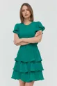 Φόρεμα από συνδιασμό μεταξιού Twinset πράσινο