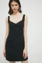 Λινό φόρεμα Abercrombie & Fitch μαύρο