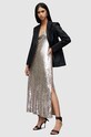 AllSaints sukienka HADLEY SEQUIN DRESS maxi złoty WD299X