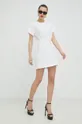 Βαμβακερό φόρεμα Elisabetta Franchi λευκό