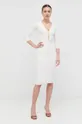 Φόρεμα από συνδιασμό μεταξιού Elisabetta Franchi λευκό