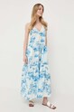 Red Valentino rochie din bumbac 2R0VAGX06SE albastru SS23