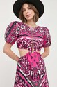 Bavlněné šaty Red Valentino 2R0VAHK06SM fialová SS23