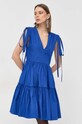 Pamučna haljina Red Valentino 2R3VAGL06PD plava SS23