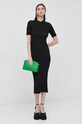 Haljina Trussardi bez uzorka crna 56D00707.0F000795