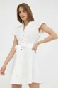 Βαμβακερό φόρεμα Trussardi λευκό