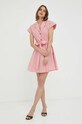 Бавовняна сукня Trussardi 56D00719.1T006183 рожевий SS23