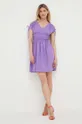Bombažna obleka Liu Jo vijolična